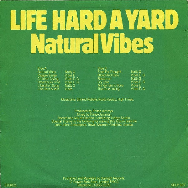 Natural Vibes : Life Hard A Yard (LP, Album)