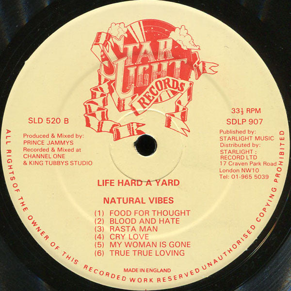 Natural Vibes : Life Hard A Yard (LP, Album)