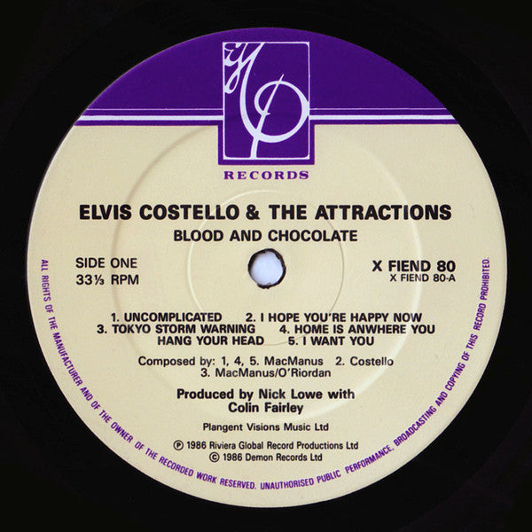 Elvis Costello & The Attractions ~ Blood & Chocolate (Vinyl) - Djungel & Jazz