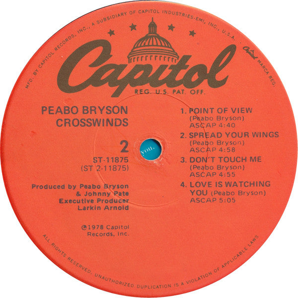 Peabo Bryson : Crosswinds (LP, Album)