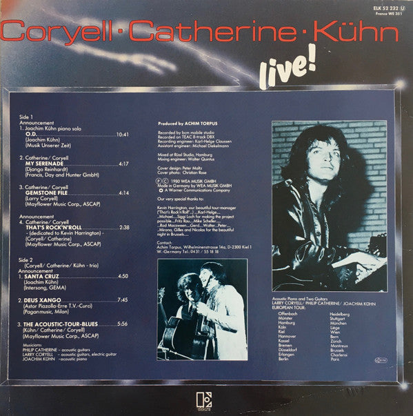 Larry Coryell / Philip Catherine / Joachim Kühn ~ Live ! (Vinyl) - Djungel & Jazz