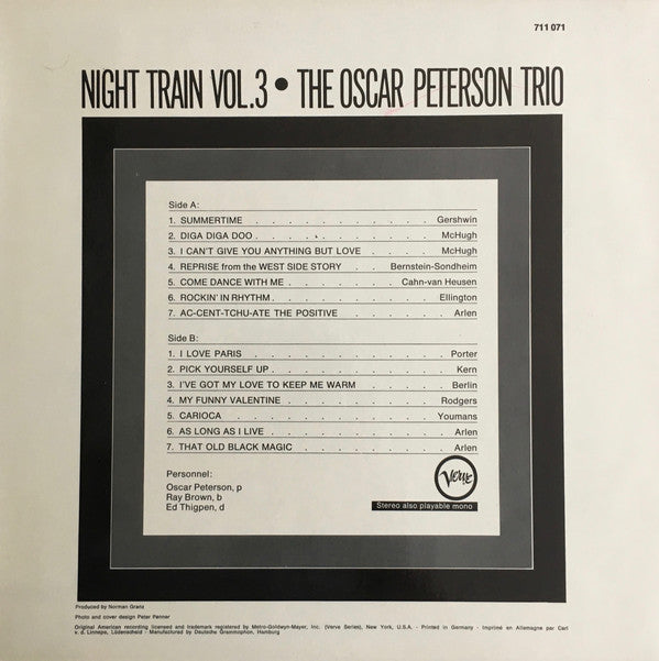 The Oscar Peterson Trio : Night Train Vol.3 (LP, Comp)