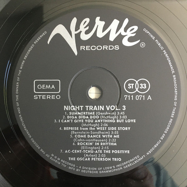 The Oscar Peterson Trio : Night Train Vol.3 (LP, Comp)