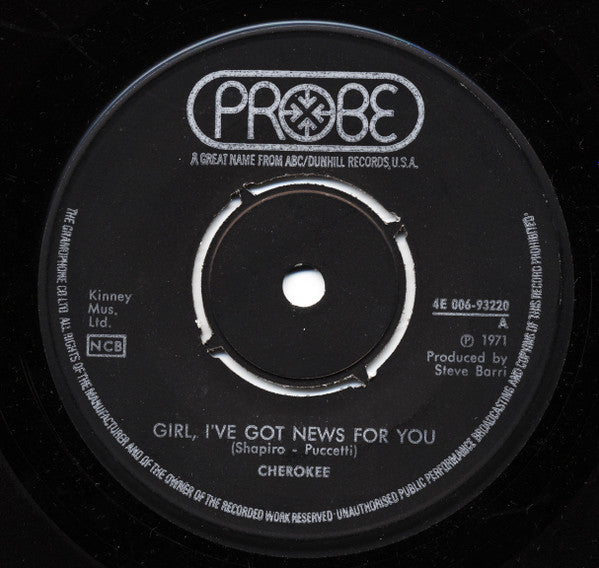Cherokee ~ Girl, I've Got News For You (Vinyl) - Djungel & Jazz