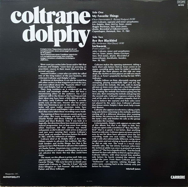 John Coltrane, Eric Dolphy ~ John Coltrane Eric Dolphy (Vinyl) - Djungel & Jazz