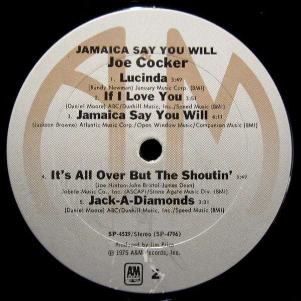 Joe Cocker ~ Jamaica Say You Will (Vinyl) - Djungel & Jazz