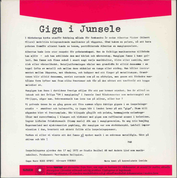 Various ~ Giga I Junsele (Vinyl) - Djungel & Jazz