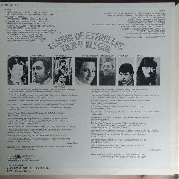 Various : Lluvia De Estrellas Tico Y Alegre (LP, Mono)