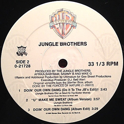 Jungle Brothers ~ Doin' Our Own Dang (Vinyl) - Djungel & Jazz