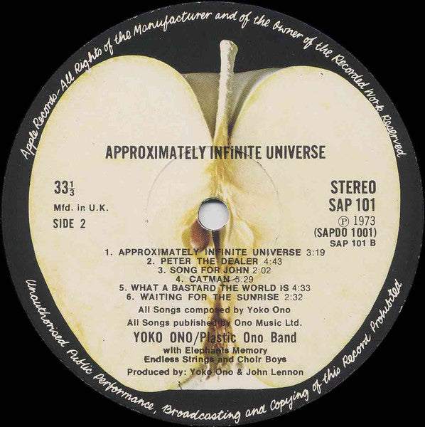 Yoko Ono : Approximately Infinite Universe (2xLP, Album)