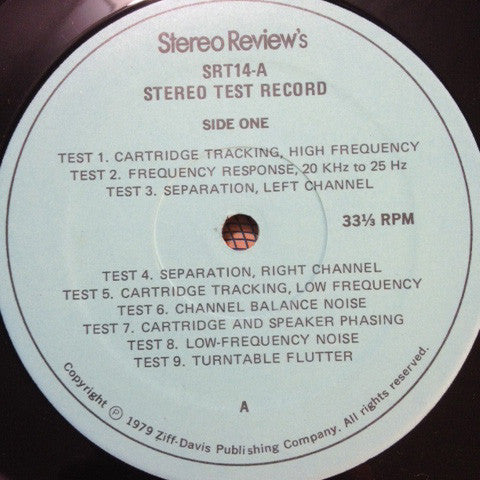 Unknown Artist ~ Stereo Test Record - Model SRT 14-A (For Home And Laboratory) (Vinyl) - Djungel & Jazz
