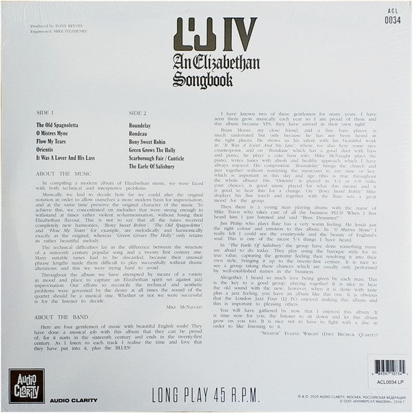 L'J IV ~ An Elizabethan Songbook (Vinyl) - Djungel & Jazz