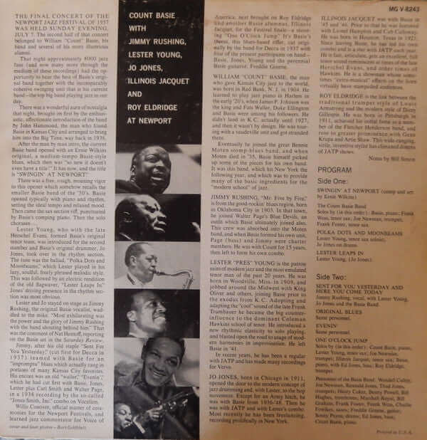 Count Basie : Count Basie at Newport (LP, Mono)