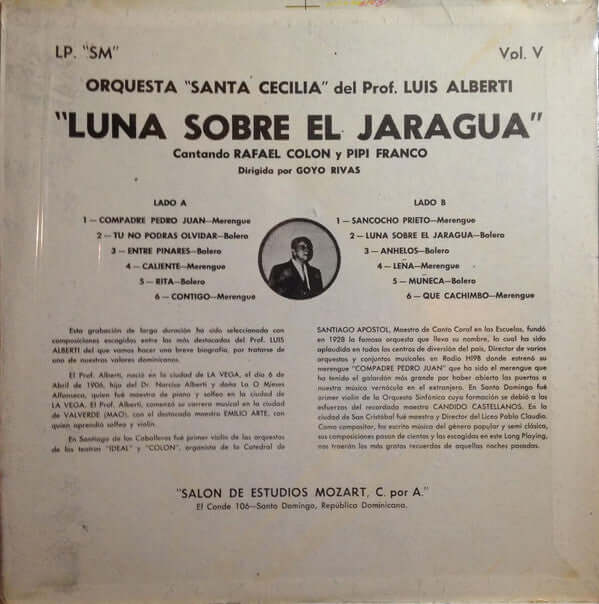 Orquesta Santa Cecilia del Profesor Luis Alberti ~ Luna Sobre El Jaragua (Vinyl) - Djungel & Jazz