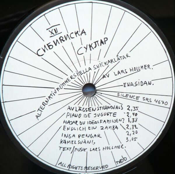 Lars Hollmer : 12 Sibiriska Cyklar = XII Cибириска Суклар (Alternativkommersiella Snickarlåtar) (LP, Album)
