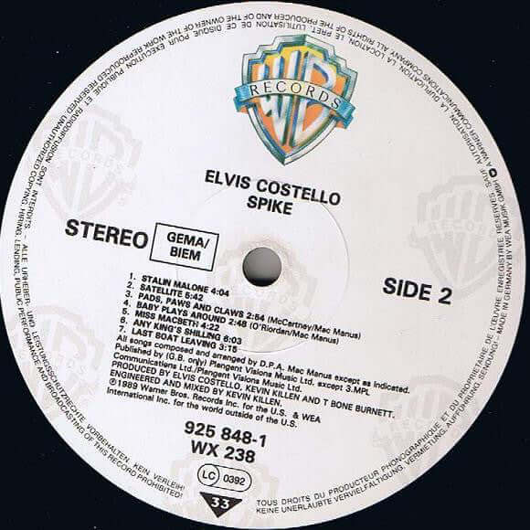 Elvis Costello : Spike (LP, Album, Als)