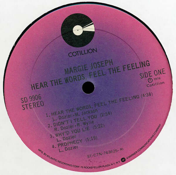 Margie Joseph : Hear The Words, Feel The Feeling (LP, Album, RI)