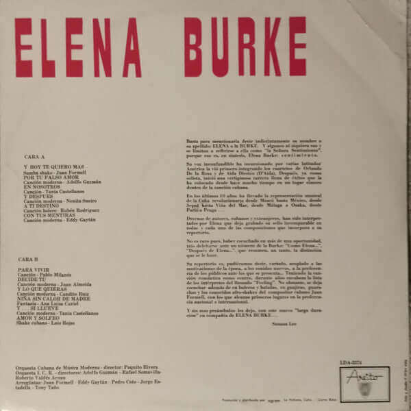 Elena Burke ~ Elena Burke (Vinyl) - Djungel & Jazz