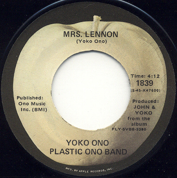 Yoko Ono, Plastic Ono Band* : Mrs. Lennon / Midsummer New York (7", Single)