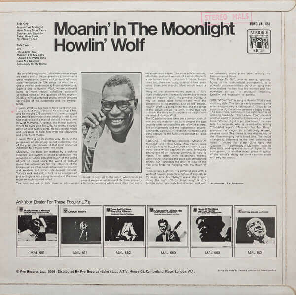 Howlin' Wolf ~ Moanin' In The Moonlight (Vinyl) - Djungel & Jazz