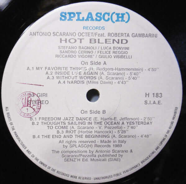 Antonio Scarano Octet ~ Hot Blend (Vinyl) - Djungel & Jazz