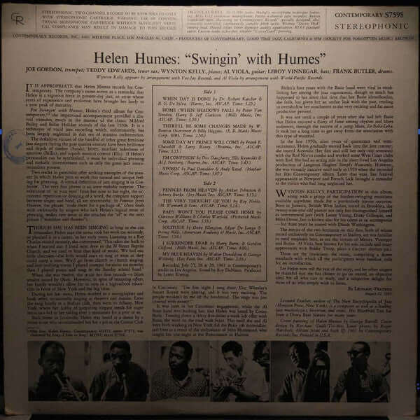 Helen Humes : Swingin' With Humes (LP, Album)