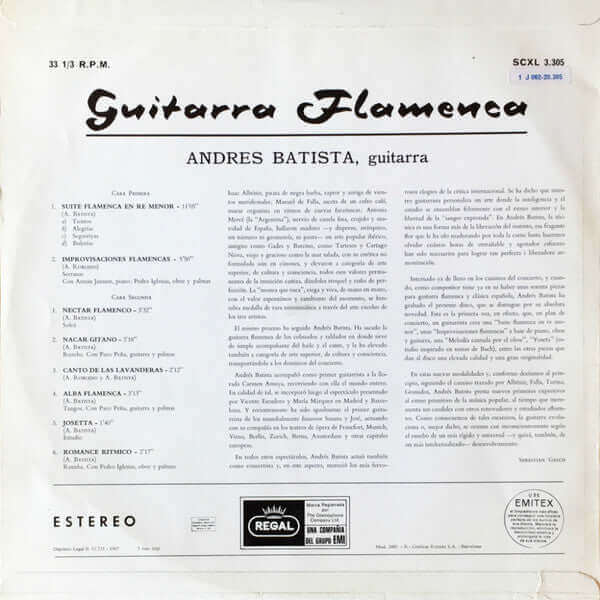Andrés Batista ~ Guitarra Flamenca (Vinyl) - Djungel & Jazz
