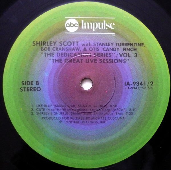 Shirley Scott With Stanley Turrentine / Bob Cranshaw / Otis 'Candy' Finch* : The Great Live Sessions (2xLP)