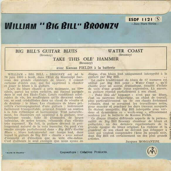 Big Bill Broonzy : Big Bill's Guitar Blues (7", EP)