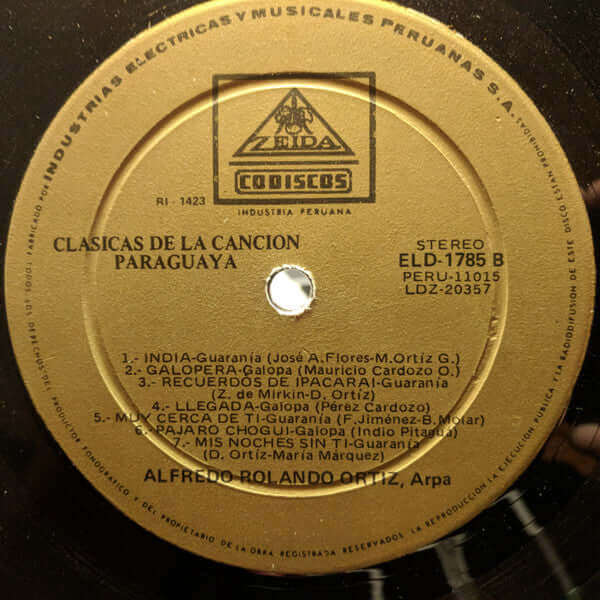 Alfredo Rolando Ortiz ~ Clasicas De La Canción Paraguaya (Vinyl) - Djungel & Jazz