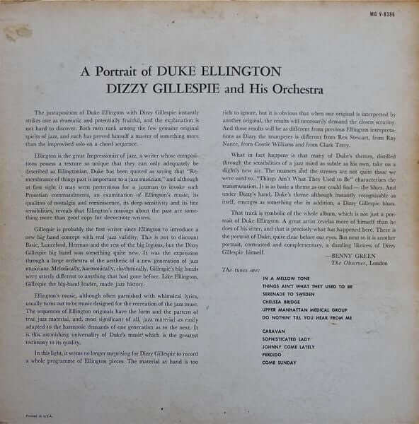 Dizzy Gillespie And His Orchestra : A Portrait Of Duke Ellington (LP, RE, Dee)