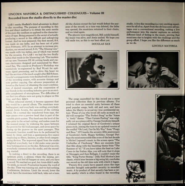 Lincoln Mayorga : Lincoln Mayorga & Distinguished Colleagues - Volume III (LP, Album, Ltd, Gre)