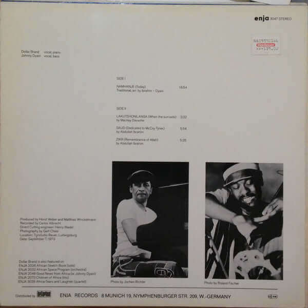 Abdullah Ibrahim / Dollar Brand, Johnny Dyani : Echoes From Africa (LP, Album)