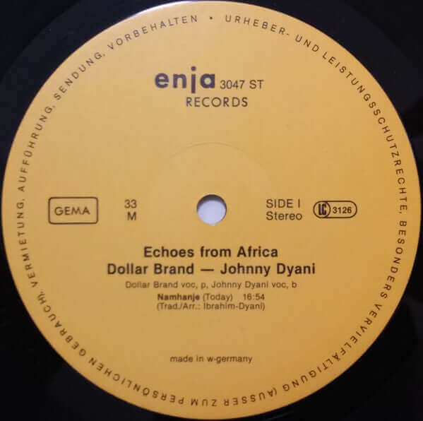 Abdullah Ibrahim / Dollar Brand, Johnny Dyani : Echoes From Africa (LP, Album)