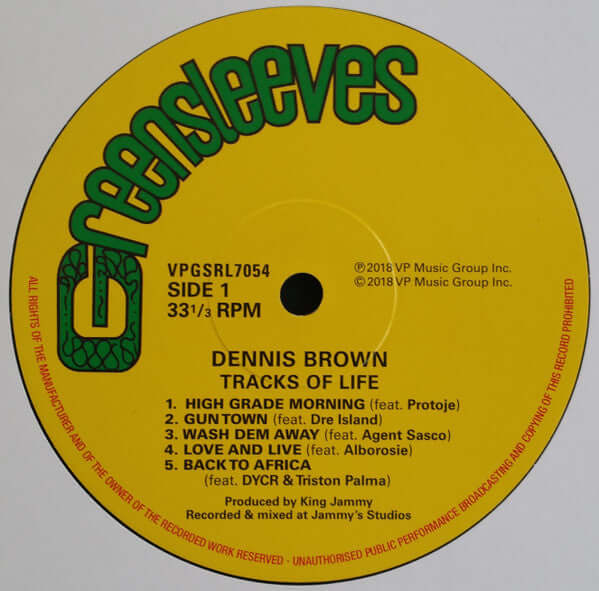 King Jammy Presents Dennis Brown ~ Tracks Of Life (Vinyl) - Djungel & Jazz