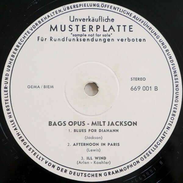 Milt Jackson ~ Bag Opus (Vinyl) - Djungel & Jazz