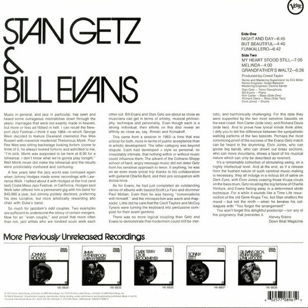 Stan Getz & Bill Evans ~ Stan Getz & Bill Evans (Vinyl) - Djungel & Jazz