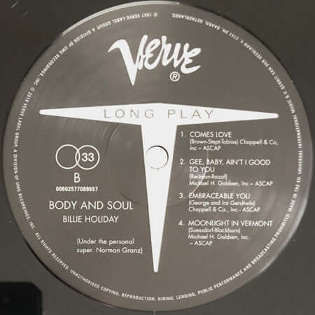 Billie Holiday ~ Body And Soul (Vinyl) - Djungel & Jazz