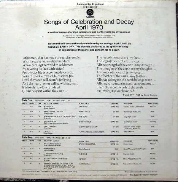 Various ~ Listen In Good Health: Songs Of Celebration And Decay (Vinyl) - Djungel & Jazz