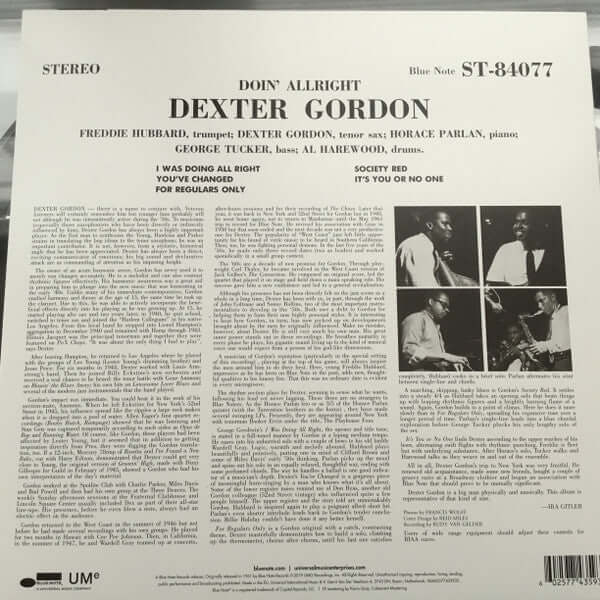 Dexter Gordon ~ Doin' Allright (Vinyl) - Djungel & Jazz