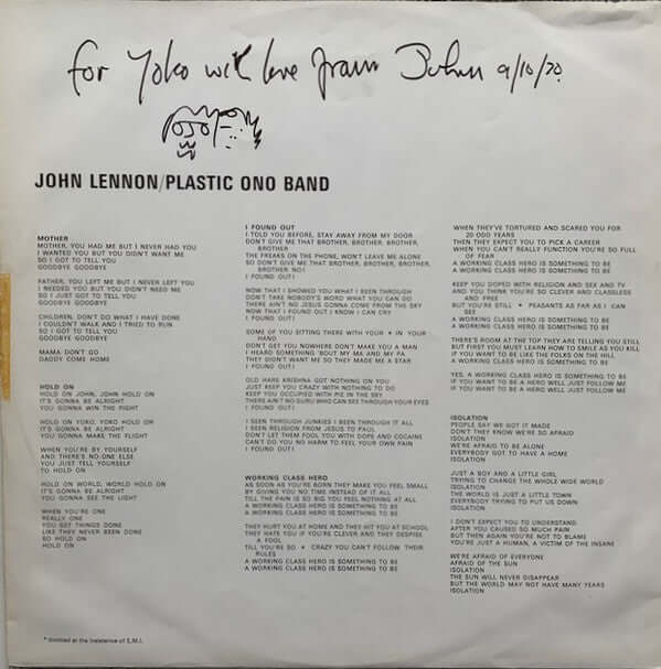 John Lennon / The Plastic Ono Band : John Lennon / Plastic Ono Band (LP, Album)