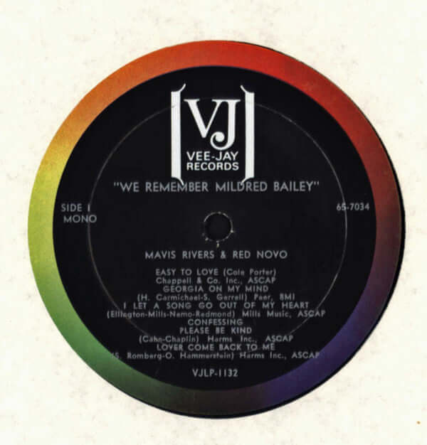 Mavis Rivers & Red Norvo : We Remember Mildred Bailey (LP, Album, Mono)