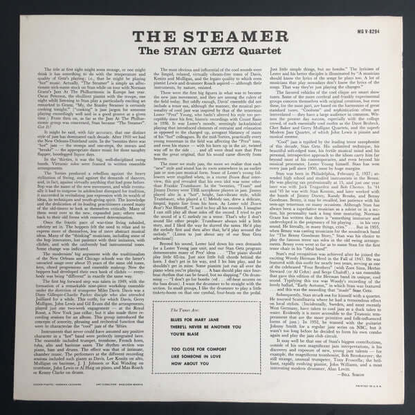 Stan Getz Quartet : The Steamer (LP, Album, Mono, RE)