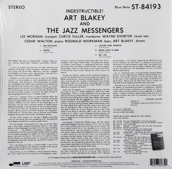 Art Blakey & The Jazz Messengers ~ Indestructible! (Vinyl) - Djungel & Jazz