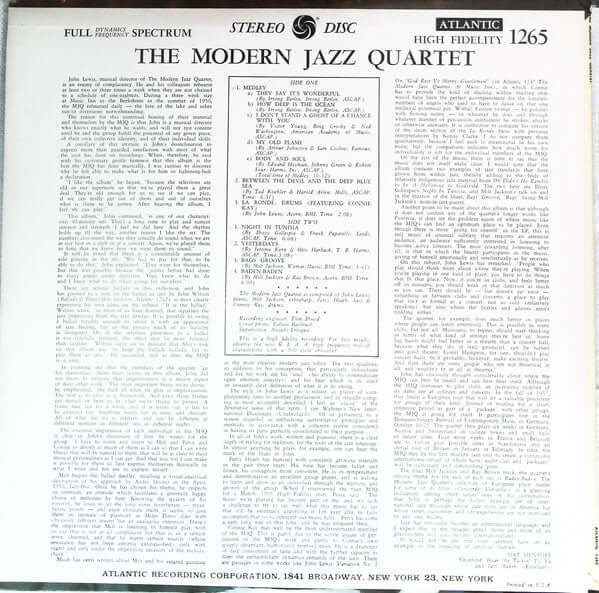 The Modern Jazz Quartet ~ The Modern Jazz Quartet (Vinyl) - Djungel & Jazz