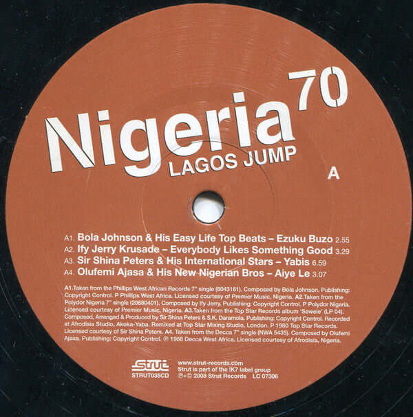 Various ~ Nigeria 70 (Lagos Jump: Original Heavyweight Afrobeat, Highlife & Afro-Funk) (Vinyl) - Djungel & Jazz