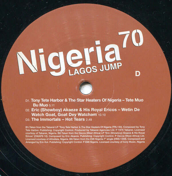 Various ~ Nigeria 70 (Lagos Jump: Original Heavyweight Afrobeat, Highlife & Afro-Funk) (Vinyl) - Djungel & Jazz