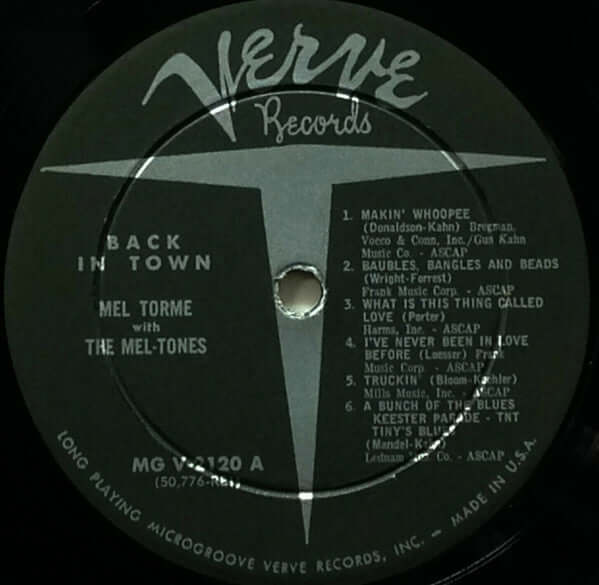 Mel Tormé with The The Mel-Tones : Back In Town (LP, Album, Mono)