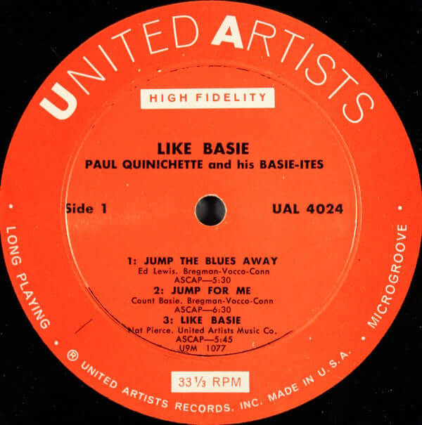 Paul Quinichette And His Swingtette ~ Like Basie! (Vinyl) - Djungel & Jazz