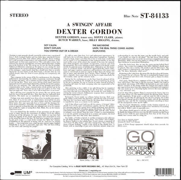 Dexter Gordon ~ A Swingin' Affair (Vinyl) - Djungel & Jazz